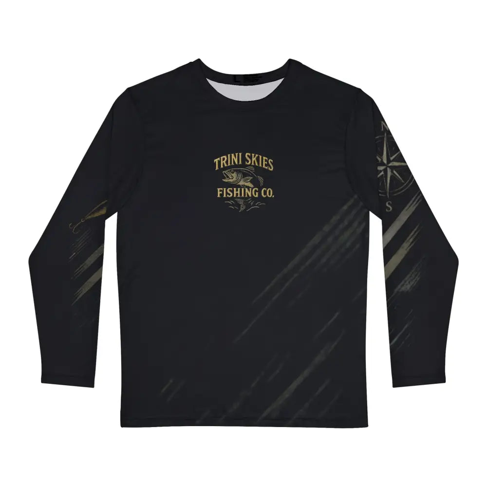 Trini Skies Bass Graphic Long Sleeve Fishing Shirt with Fish Design