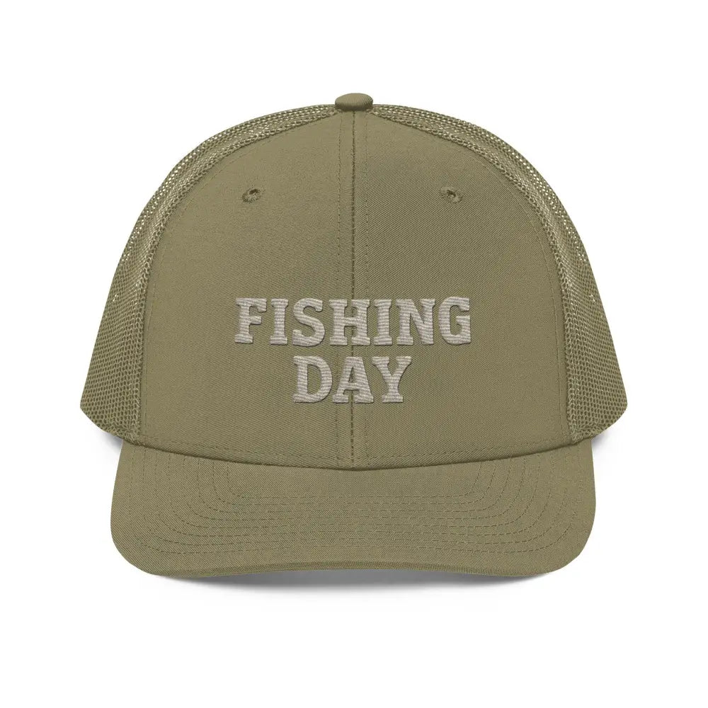 Olive green mesh-back Trini Skies Fishing Day Richardson 112 trucker hat