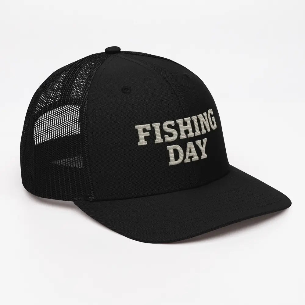 Black Trini Skies Fishing Day Richardson embroidered trucker hat