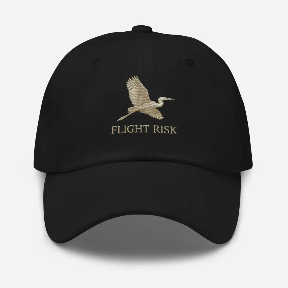 Flight Risk embroidered minimalist bird dad cap by Trini Skies Blends