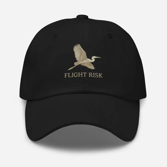 Flight Risk embroidered minimalist bird dad cap by Trini Skies Blends