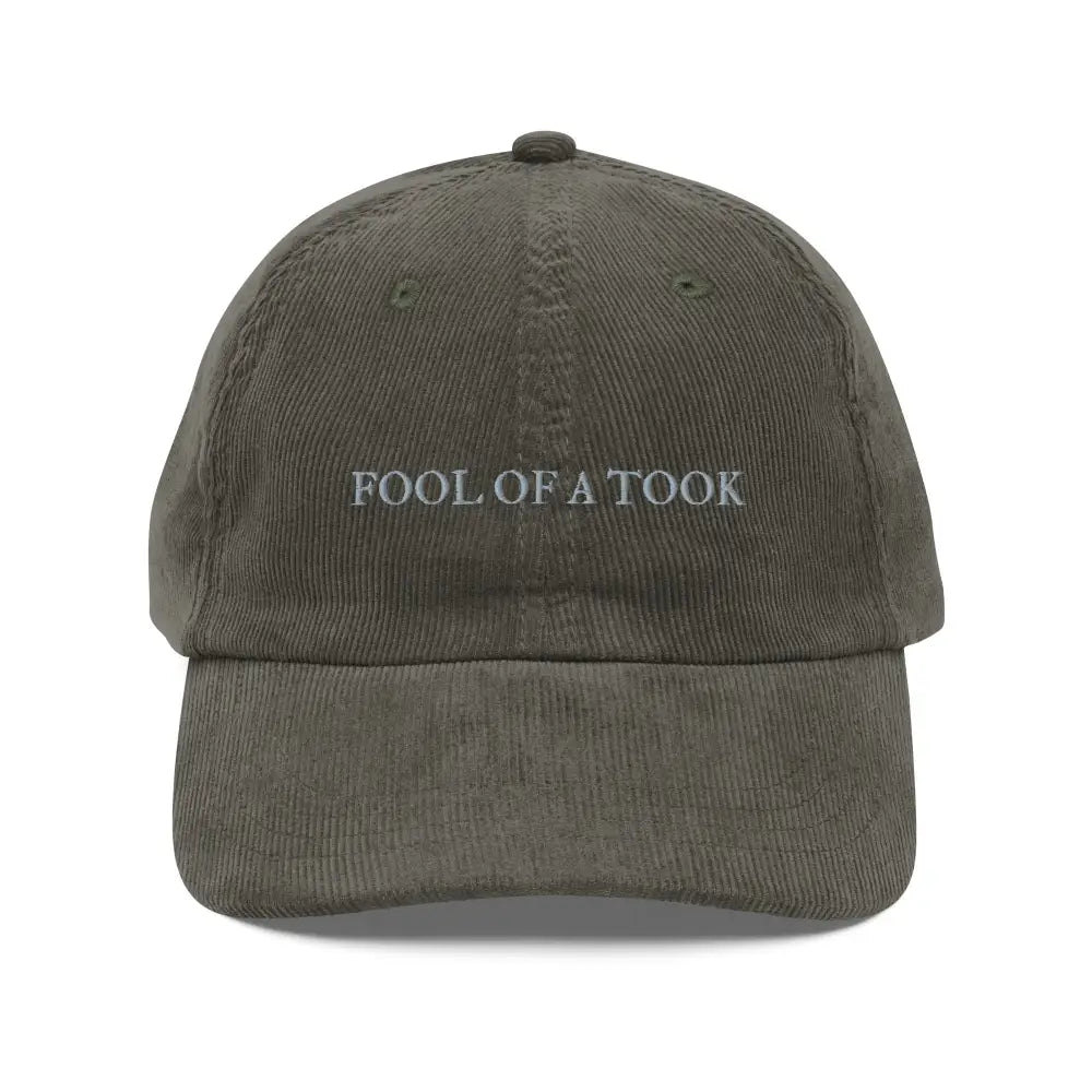 Vintage corduroy cap with Fool of a Took embroidery