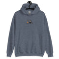 Grey Gildan Frog by the Fire Cozy Hoodie with mushroom roasting embroidery
