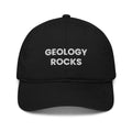 Black Geology Rocks embroidered baseball cap in organic cotton