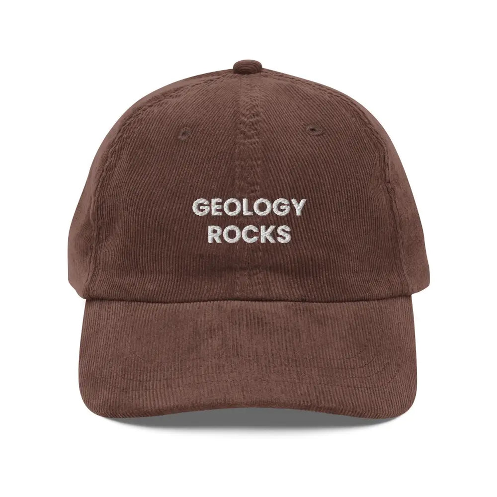 Geology rocks embroidered vintage corduroy cap from Trini Skies
