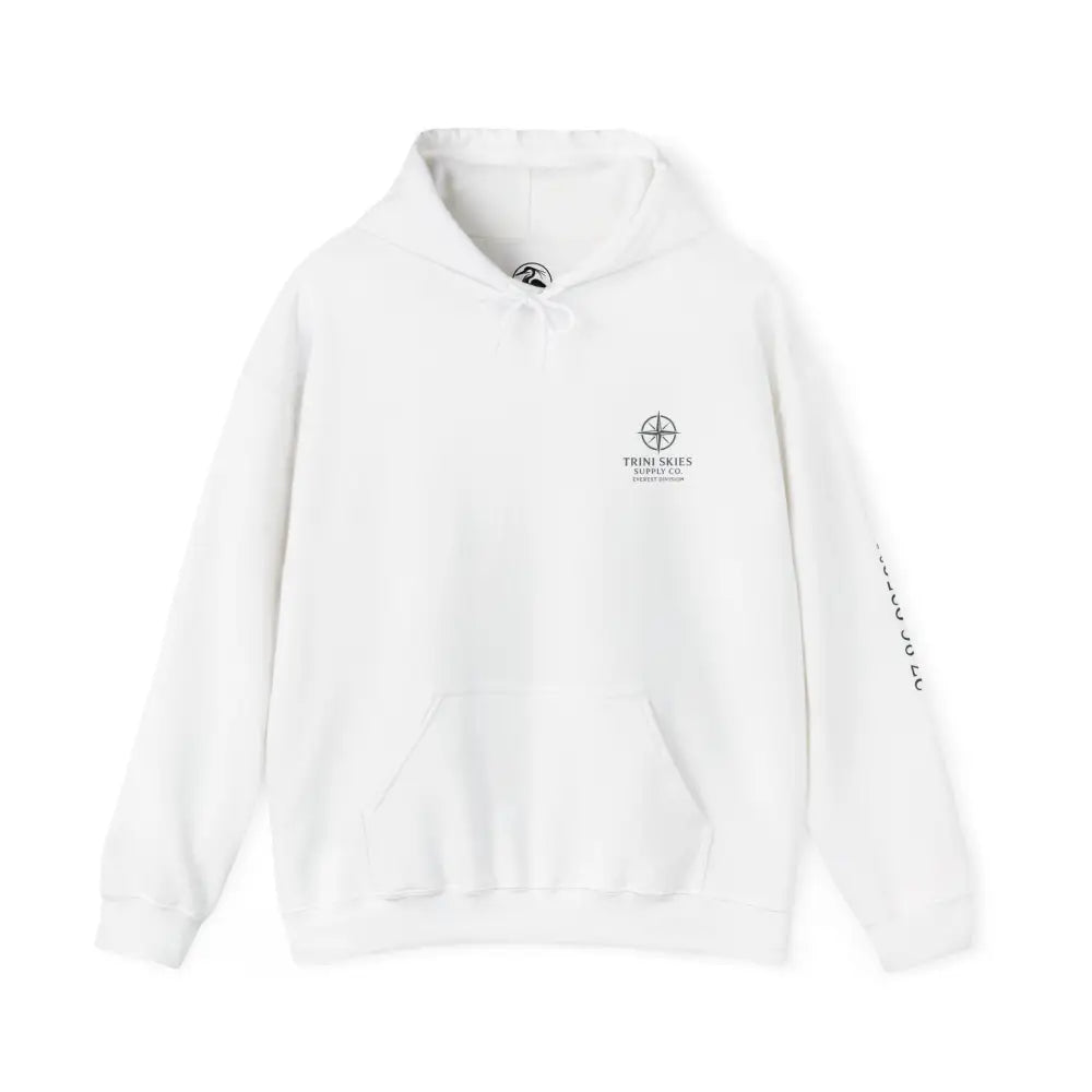 Everest Hoodie Glacier Edition white sweatshirt with logo on chest