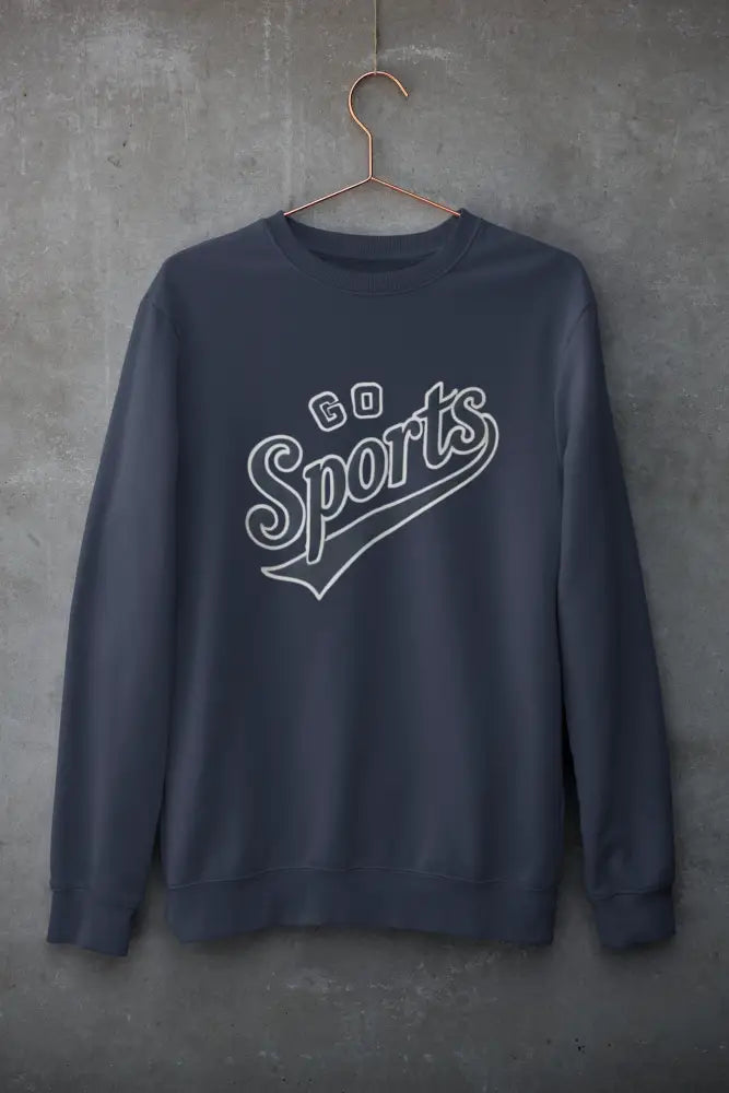 Dark gray Go Sports retro graphic unisex crewneck sweatshirt