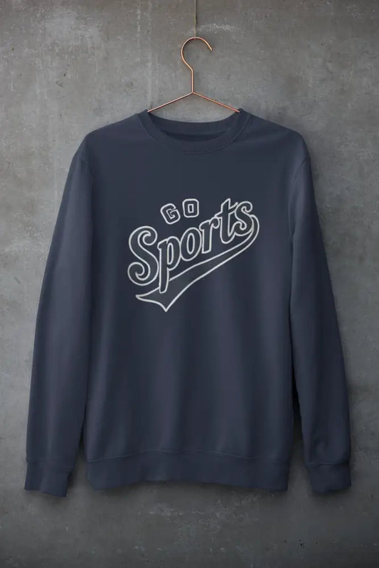 Dark gray Go Sports retro graphic unisex crewneck sweatshirt