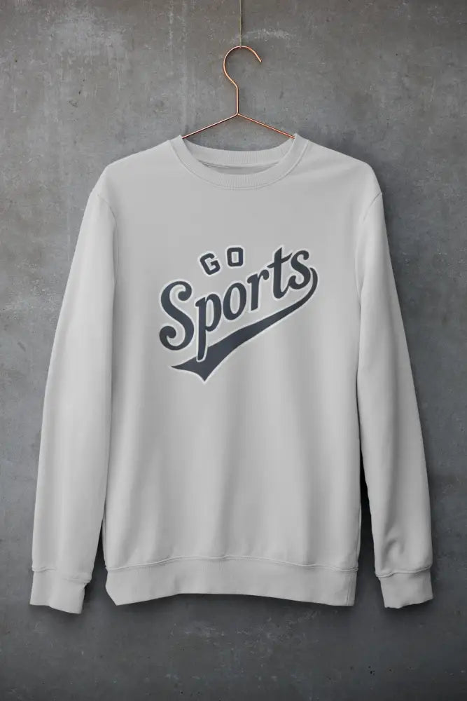White Go Sports retro graphic sweatshirt by Trini Skies