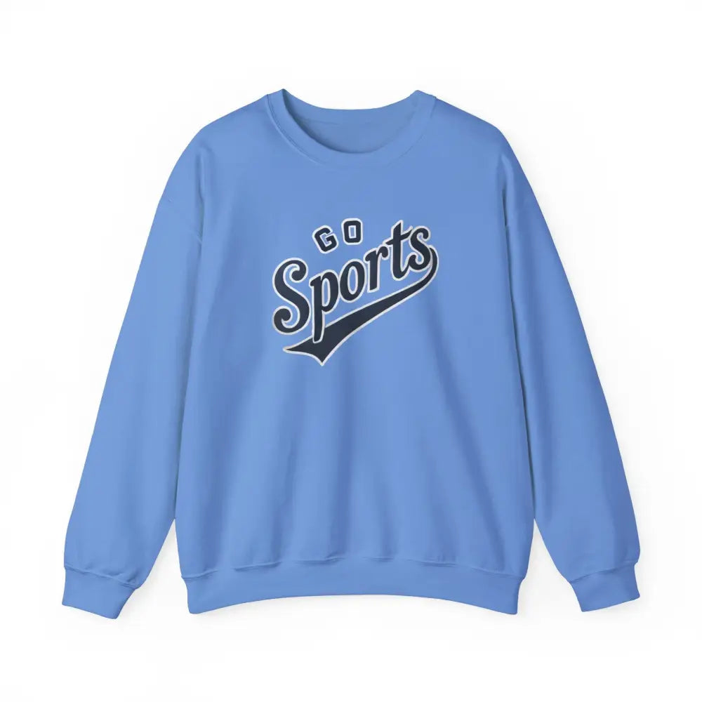 Light blue Go Sports retro graphic crewneck sweatshirt by Trini Skies