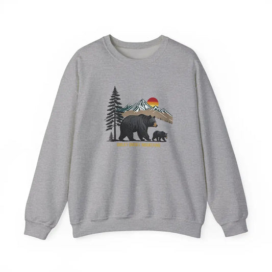 Great Smoky Mountains graphic sweatshirt with bear and sunset