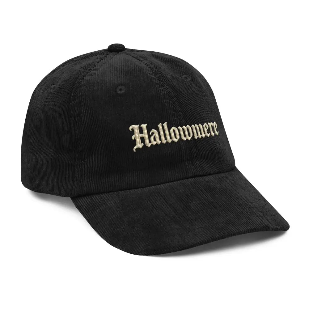 Hallowmere black corduroy gothic dark academia embroidered hat