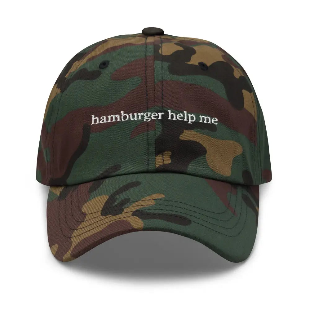 Custom embroidered camo dad hat by Trini Skies