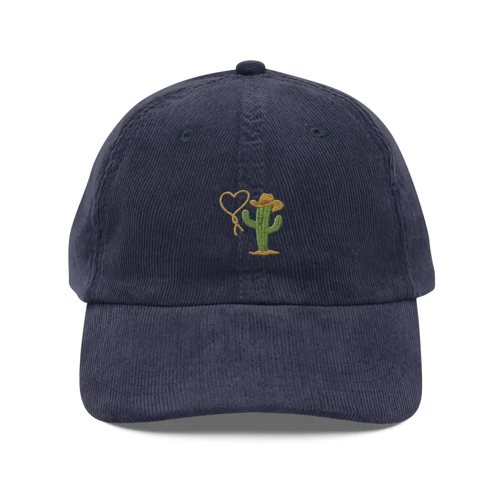 Trini Skies heartbreaker cowboy cactus embroidered corduroy hat