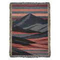 Heirloom Mountain Woven abstract landscape textile throw with stylized peaks