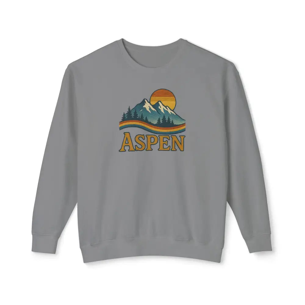 Aspen heritage mountain graphic sweatshirt with colorful forest sunset