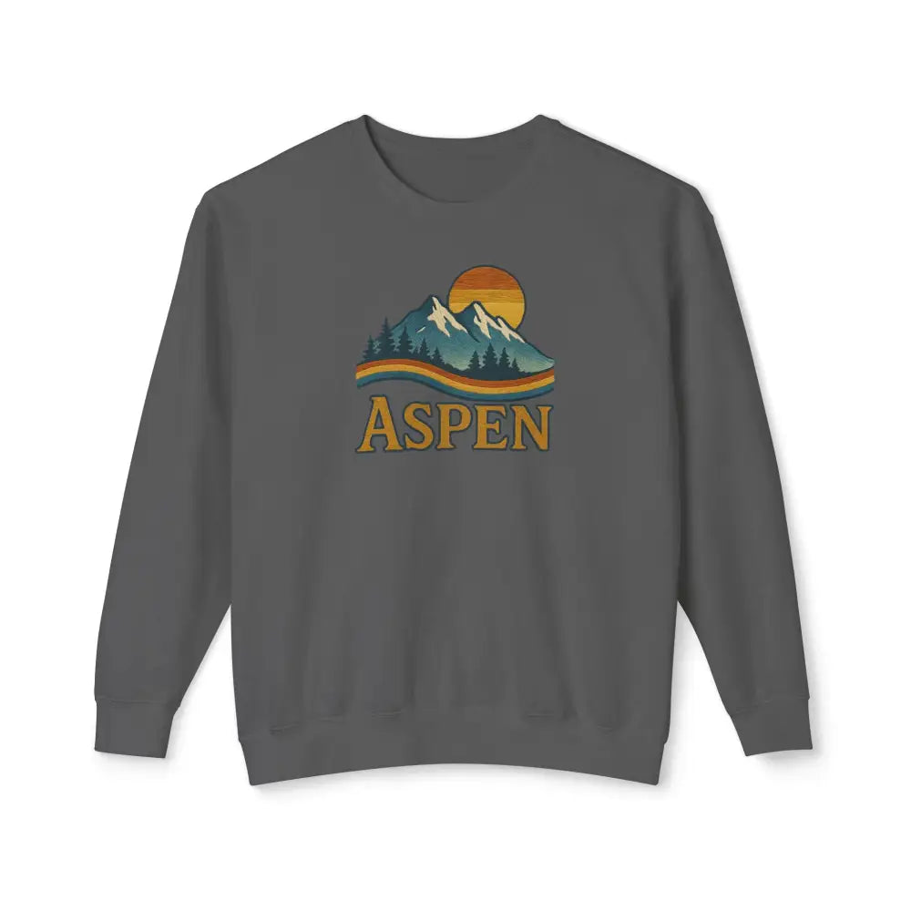 Heritage Mountain crewneck sweatshirt with colorful graphic