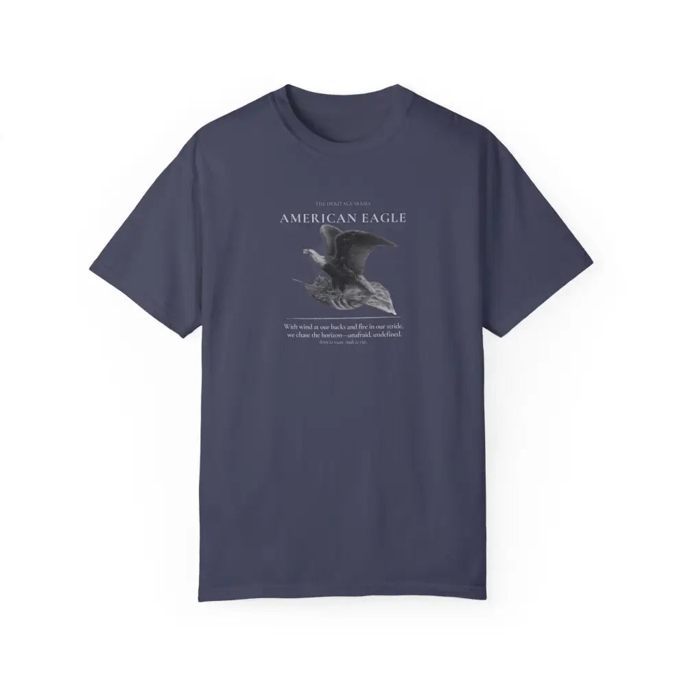 Dark blue American Eagle Heritage Series graphic tee with eagle print