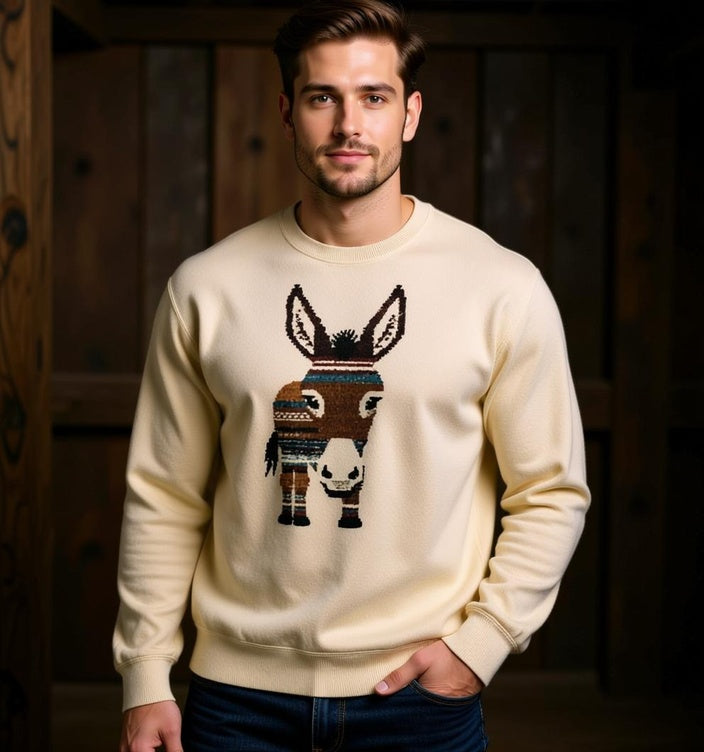 Donkey Sweatshirt - Minimal Wildlife Crewneck Garment-Dyed Fleece