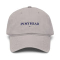 Light gray IN MY HEAD embroidered cotton baseball cap