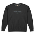 Black Comfort Colors zone embroidered sweatshirt with In My Zone design