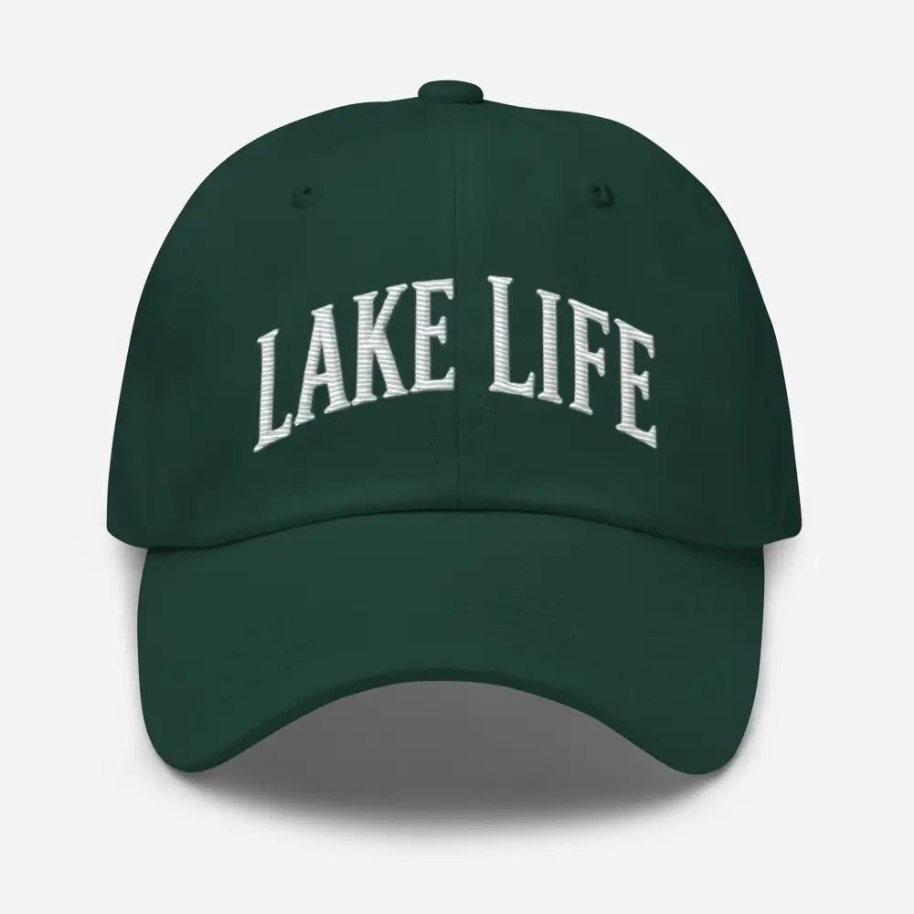 Trini Skies dark green embroidered corduroy cap with Lake Life