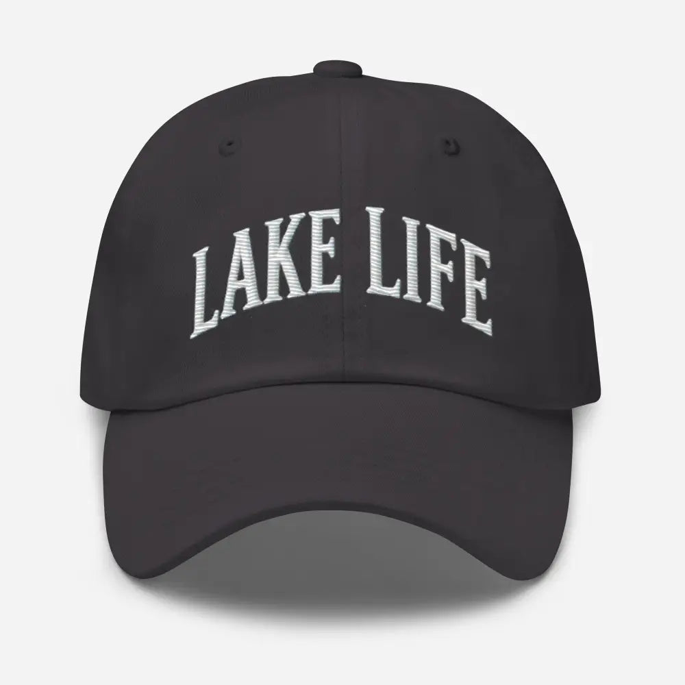 Trini Skies embroidered corduroy cap with Lake Life design