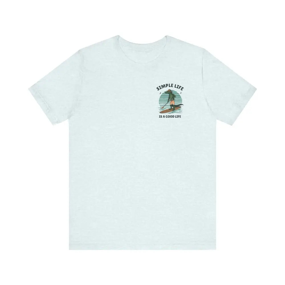 Light blue Best Life Alligator Graphic Tee with surf print