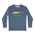 Trini Skies Mahi Mahi performance fishing shirt with offshore sleeve graphic