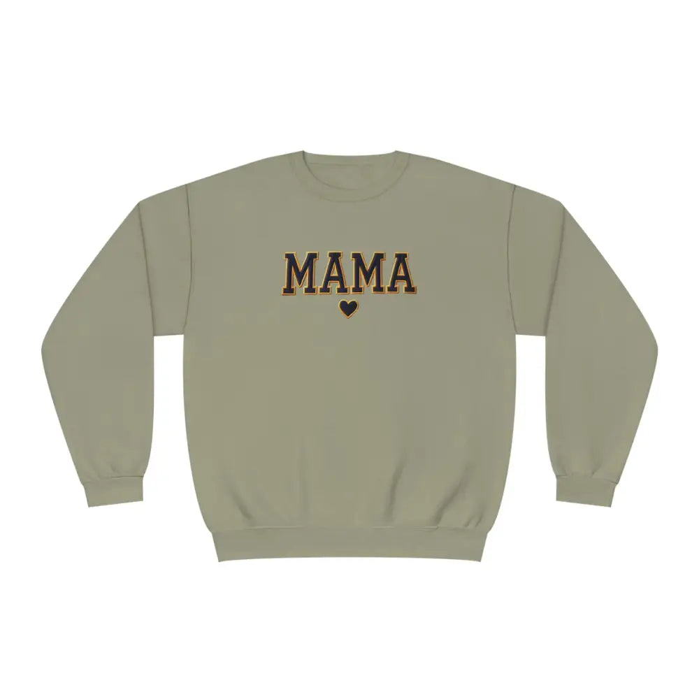 Light green Mama Varsity retro graphic crewneck with heart design