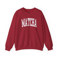 Matcha Lover Unisex Sweatshirt with Red Crewneck and White MATCHA Letters