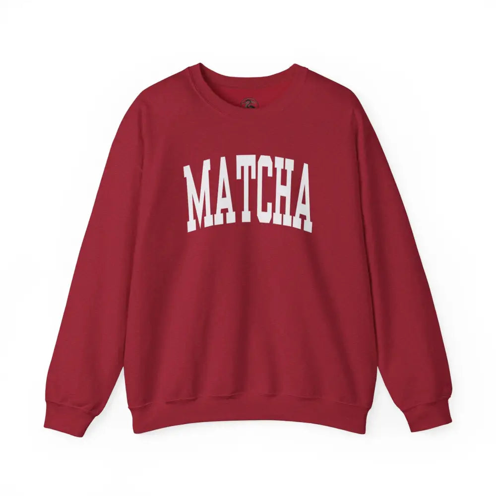 Matcha Lover Unisex Sweatshirt with Red Crewneck and White MATCHA Letters