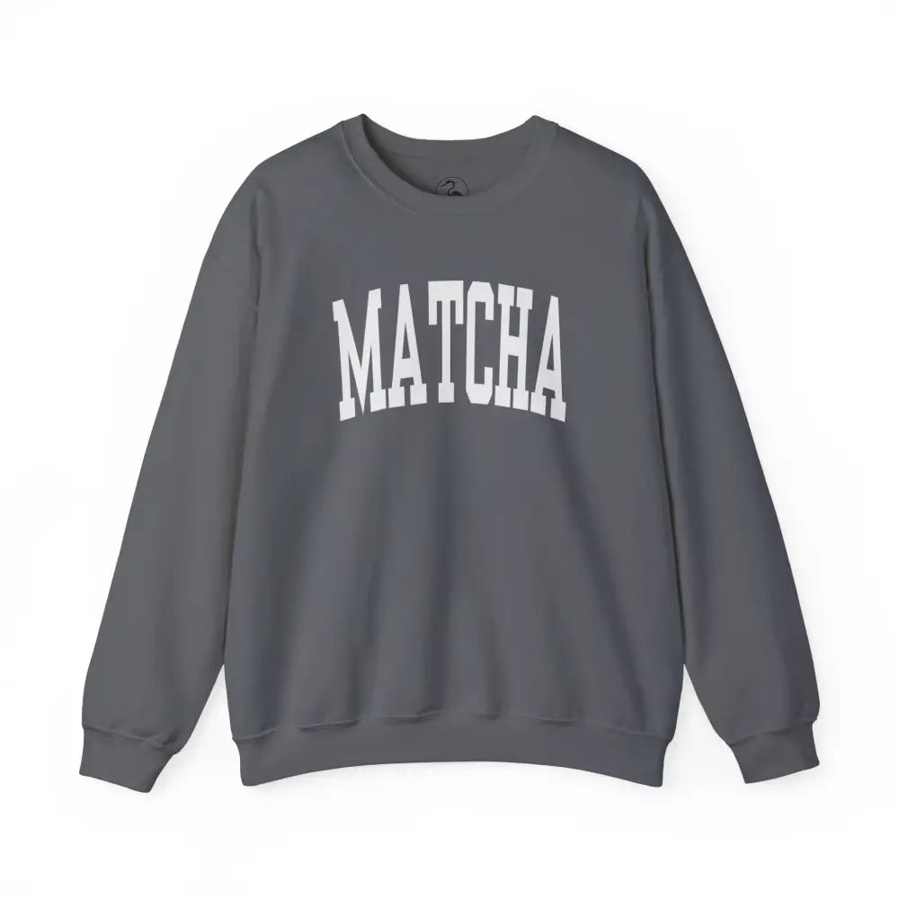 Matcha Lover Unisex Sweatshirt with Dark Gray Crewneck and White MATCHA Print