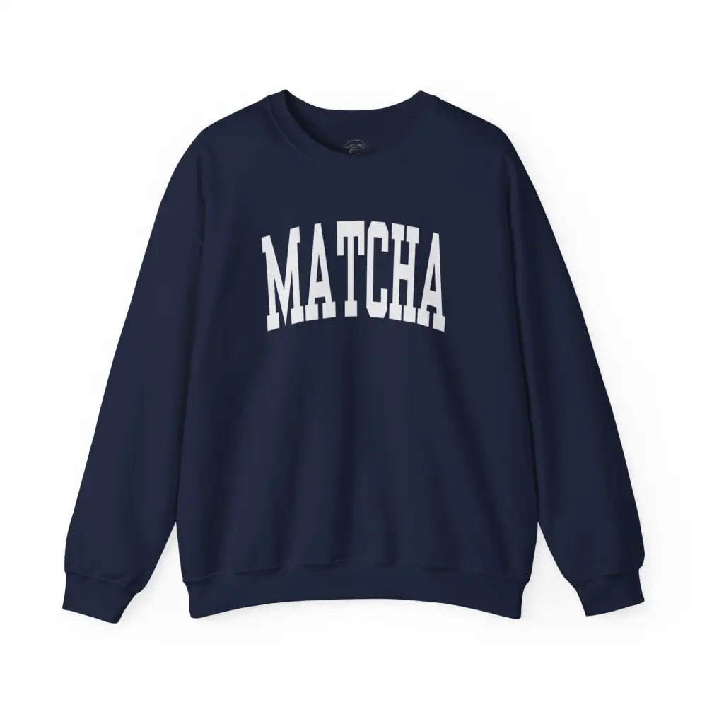 Matcha Lover Unisex Navy Sweatshirt with White MATCHA Print