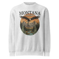 White Montana crewneck sweatshirt with eagle mountain graphic
