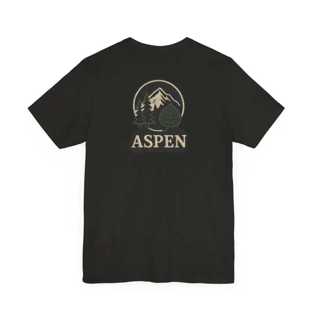 Black Bella+Canvas Aspen Division t-shirt with mountain forest graphic