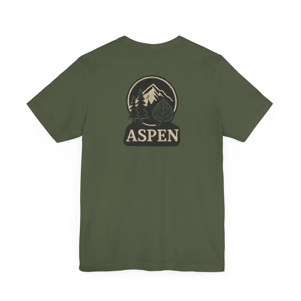Olive green Mountain Aspen Graphic Tee by Bella+Canvas Aspen Division