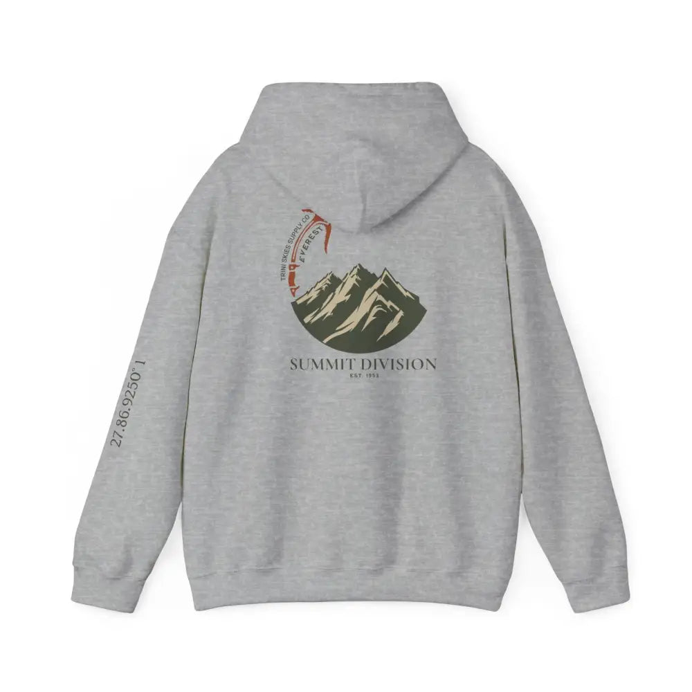 Trini Skies Supply durable olive green Everest Hoodie with mountain graphic