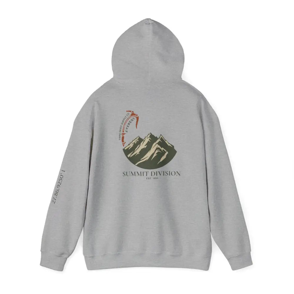 Trini Skies Supply durable olive green EVEREST Hoodie with mountain graphic