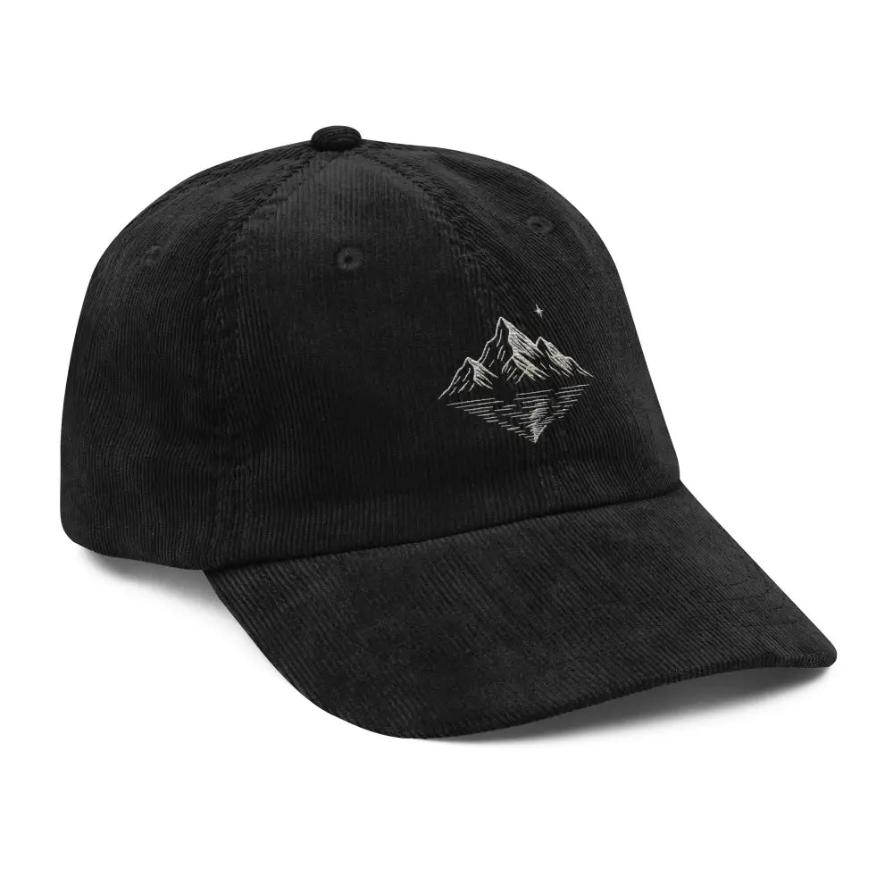 Black Mountain Reflection embroidered corduroy baseball cap