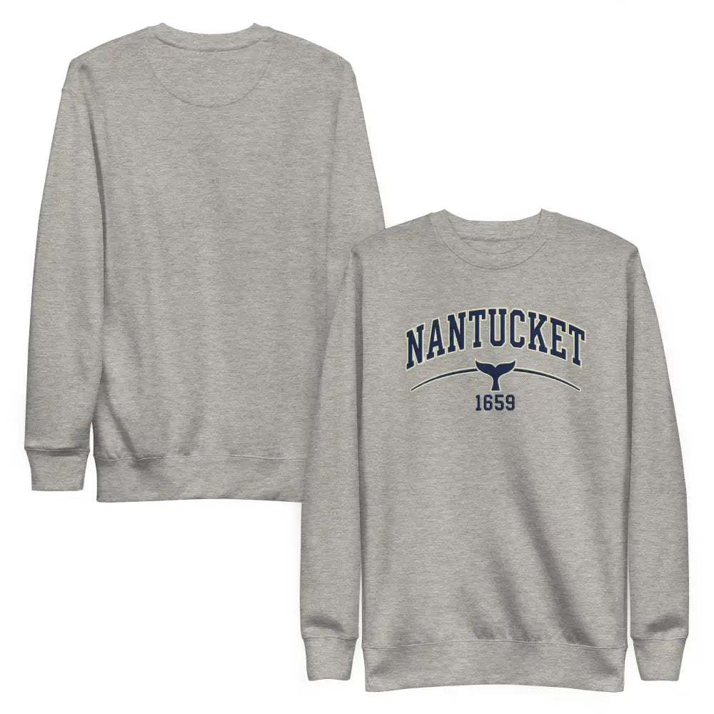 Nantucket graphic sweatshirt in heather gray with whale design