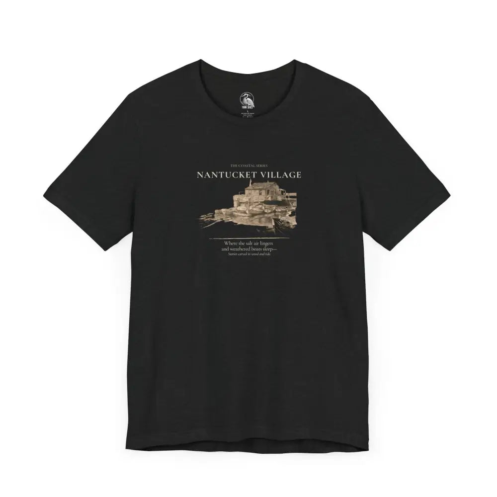 Black Nantucket Vintage Boat Dock Graphic Tee T-Shirt