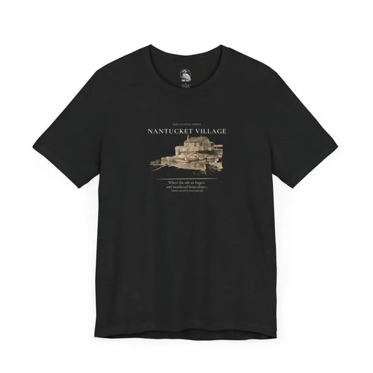 Black Nantucket Vintage Boat Dock Graphic Tee T-Shirt