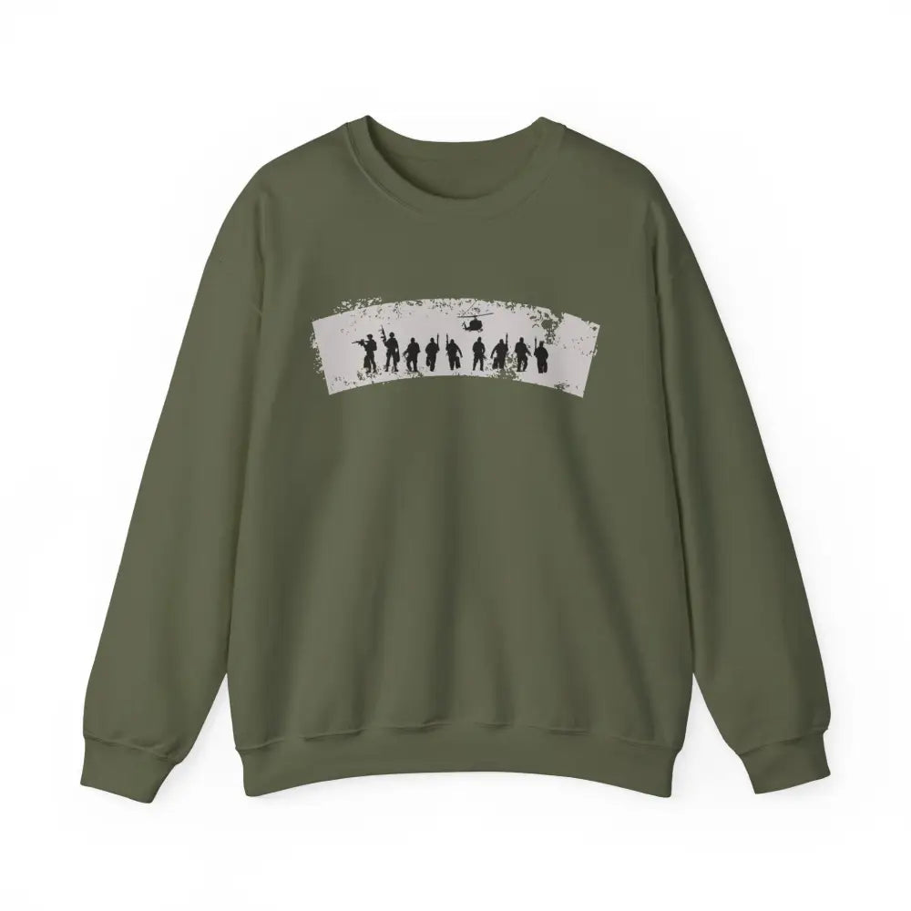 Navy Seals patriotic olive green crewneck sweatshirt with distressed graphic
