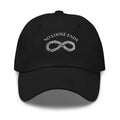 Black No Loose Ends embroidered nautical infinity rope dad hat