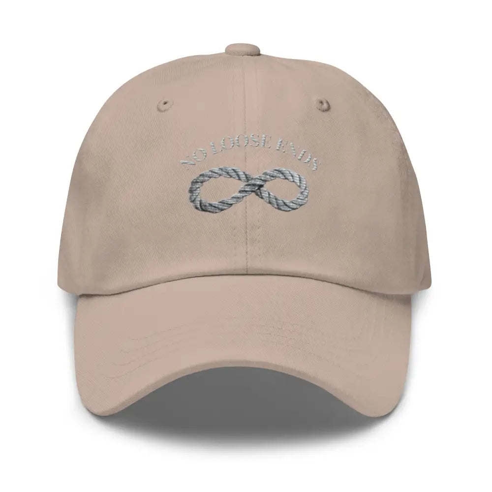 Beige No Loose Ends embroidered nautical infinity rope dad hat