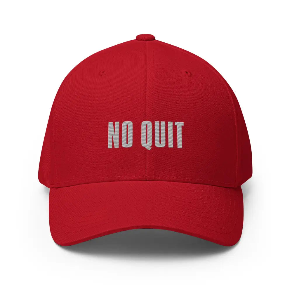 Red No Quit embroidered flexfit cap to push past limits