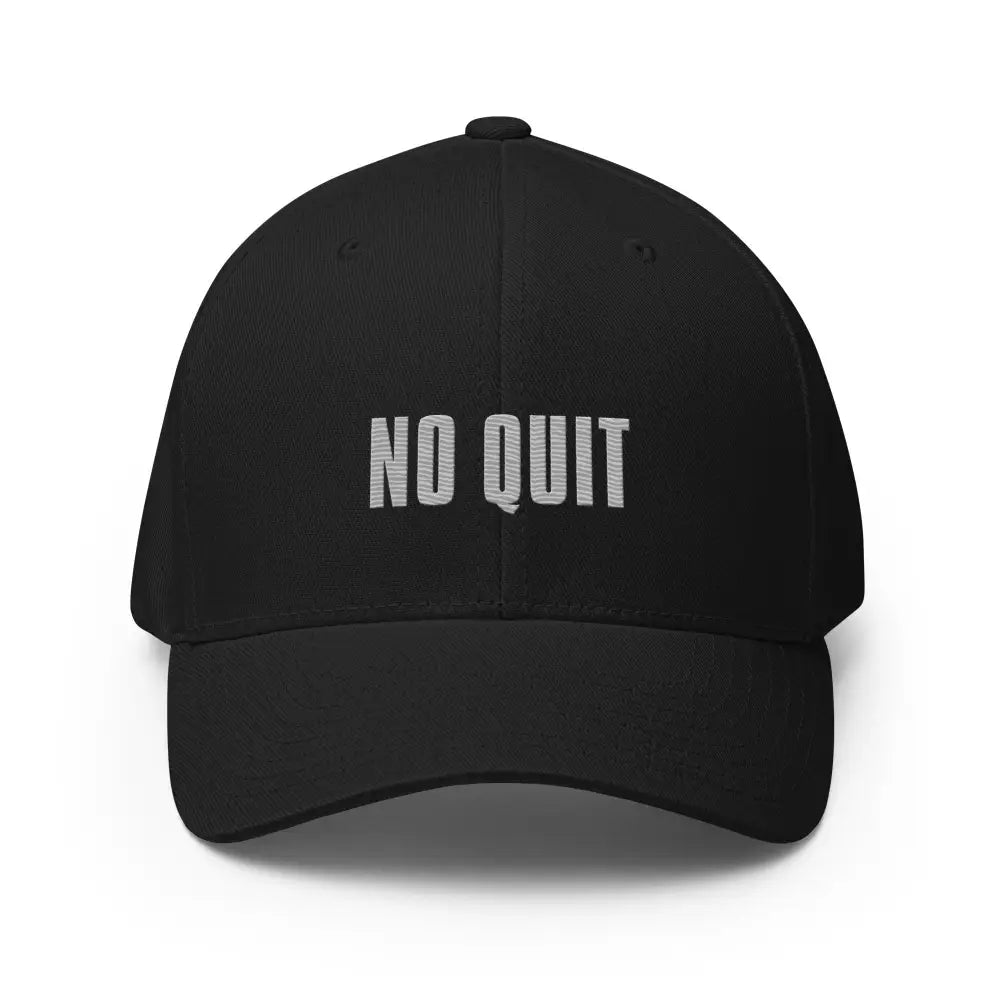 Black No Quit embroidered flexfit cap by Trini Skies Supply