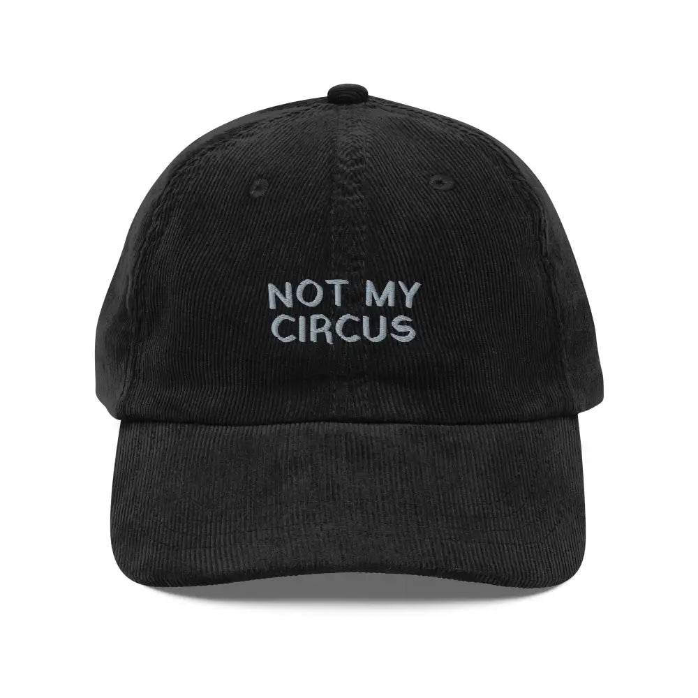 Black Circus Embroidered Vintage Corduroy Baseball Cap