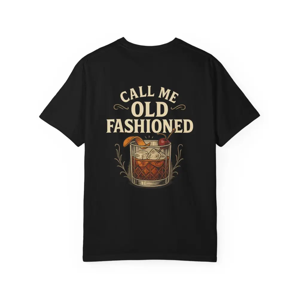 Vintage cocktail tee with black t-shirt and Old Fashioned graphic